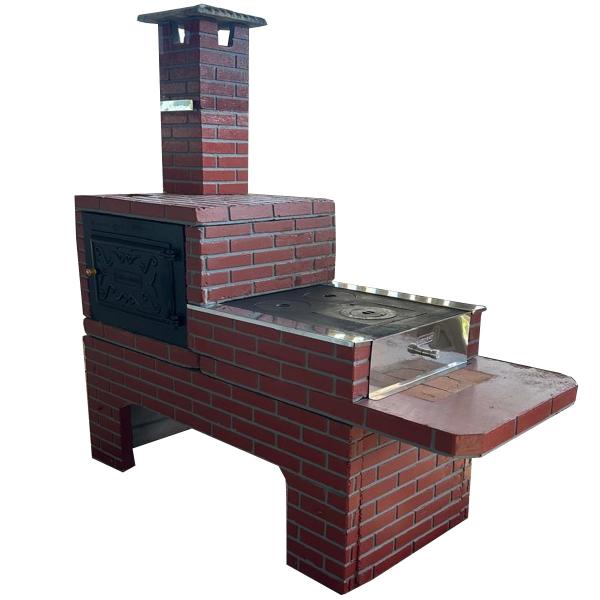 FOGAO COM FORNO TIJOLINHO VERMELHA OXIDO 176x66