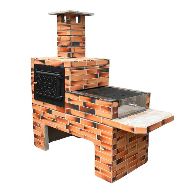 FOGAO COM FORNO REVESTIDO MESCLADA RUSTICA 143x176