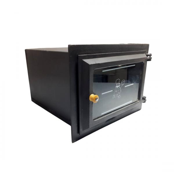 FORNO FERRO ACO CARBONO GRANDE TAMPA VIDRO CHAPA 0,90 PRETO 55x40