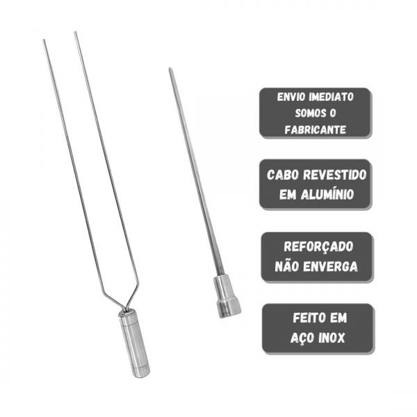 ESPETOS DE INOX LAMINA 50CM PARA CHURRASCO DUPLO E CORACAO 0