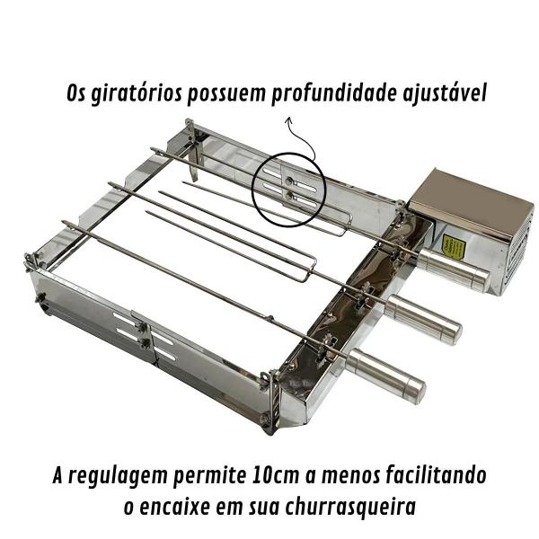 GIRATORIO BAIXO 3 ESPETO CURTO ESQUERDO INOX C