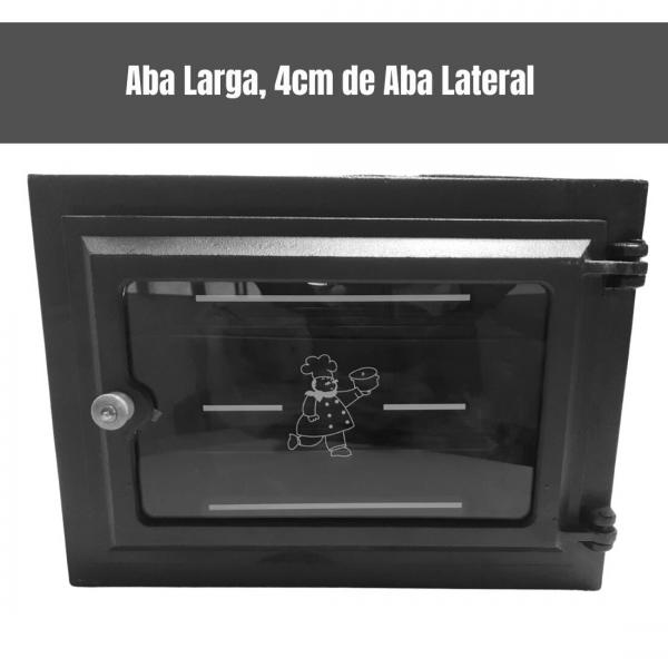 FORNO FERRO ACO CARBONO GRANDE TAMPA VIDRO CHAPA 2 MM PRETO 55x40