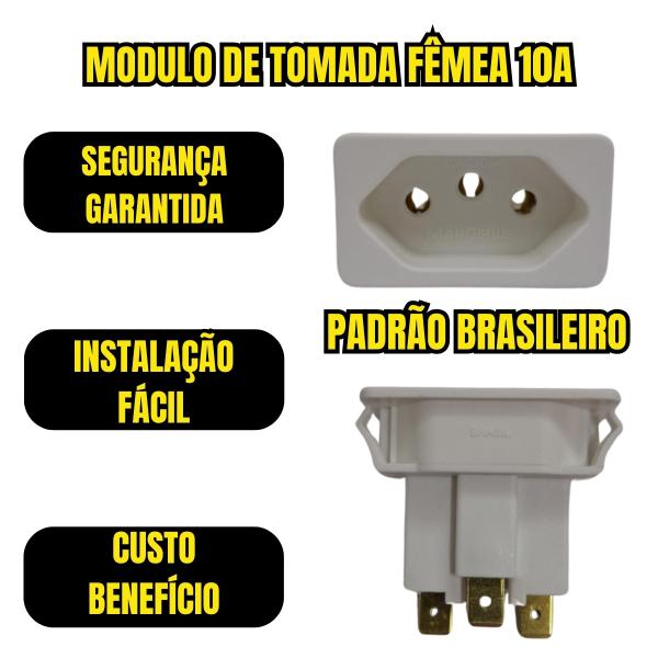 KIT MODULO 10A BRANCO 5 UNIDADES