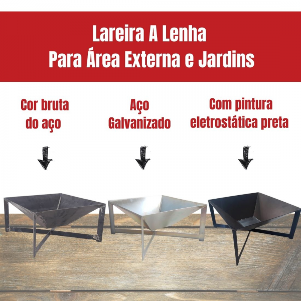 LAREIRA ACO CARBONO EXTERNA PRETA 0