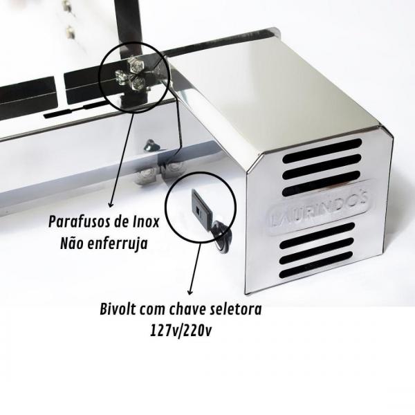 GIRATORIO DUPLO 7 ESPETO CURTO ESQUERDO INOX C