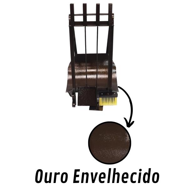 KIT LAREIRA COM PORTA LENHA OURO ENVELHECIDO 0