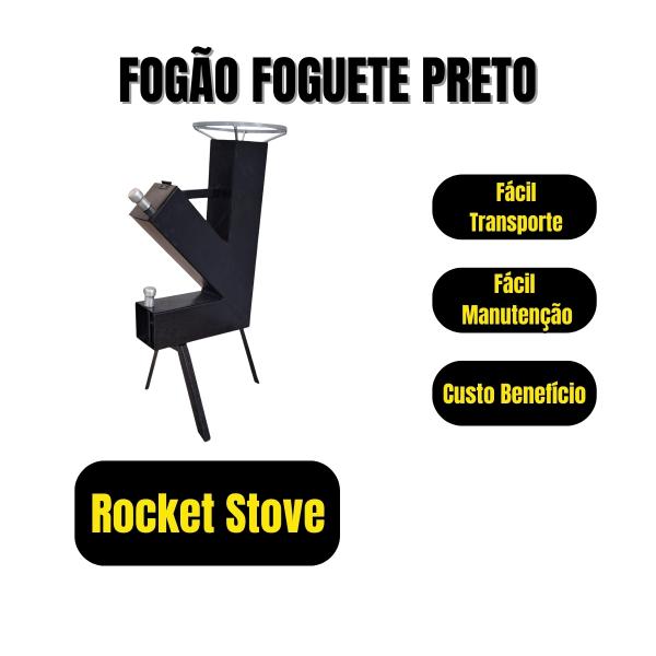 FOGAO FOGUETE PRETO 75cm