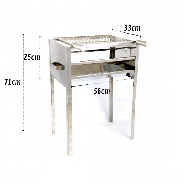 CHURRASQUEIRA INOX ECONOMICA CE02 56 CM