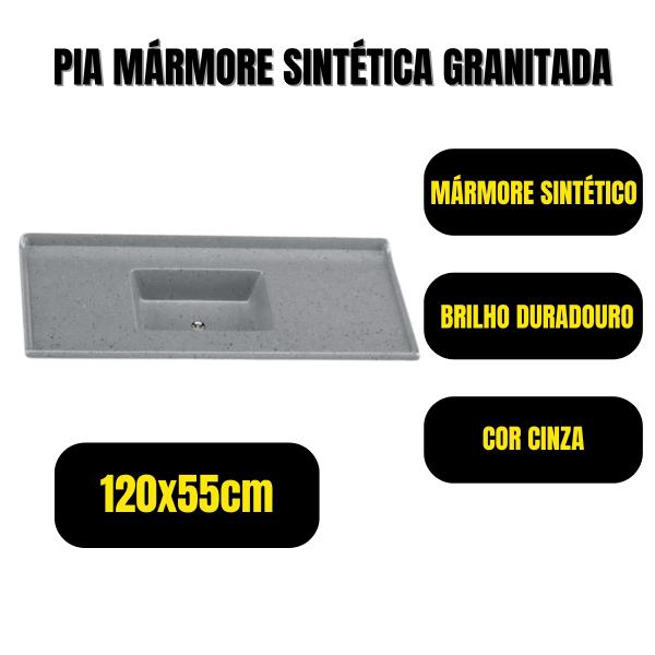 PIA SINTETICA CINZA STD GRAN 120 X 55 120x55