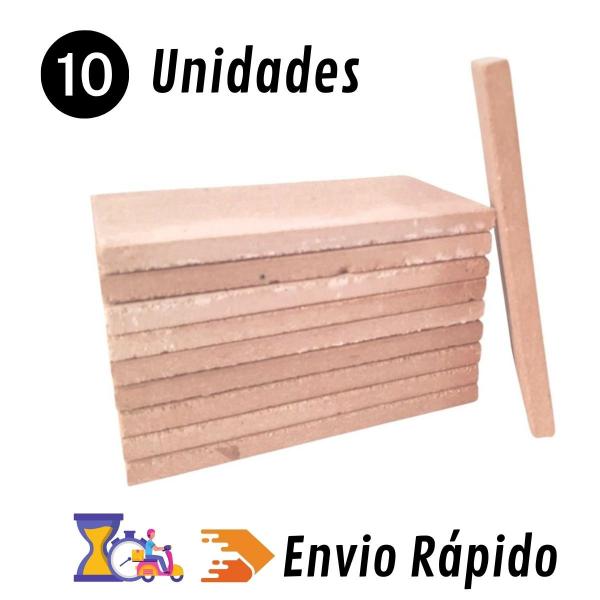 PLAQUETA REFRATARIA 20MM KIT 10 UNIDADES BEGE 23x11,4x2c