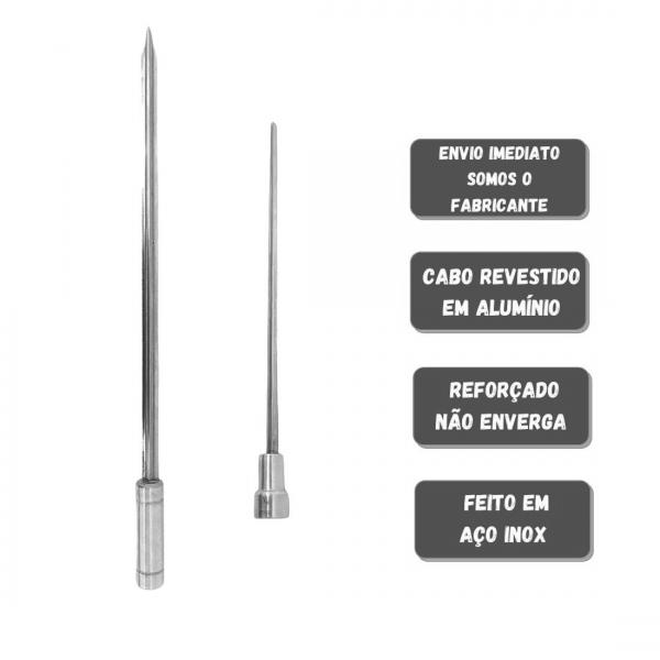 ESPETOS DE INOX LAMINA 40CM PARA CHURRASCO ESPADA E CORACAO 0