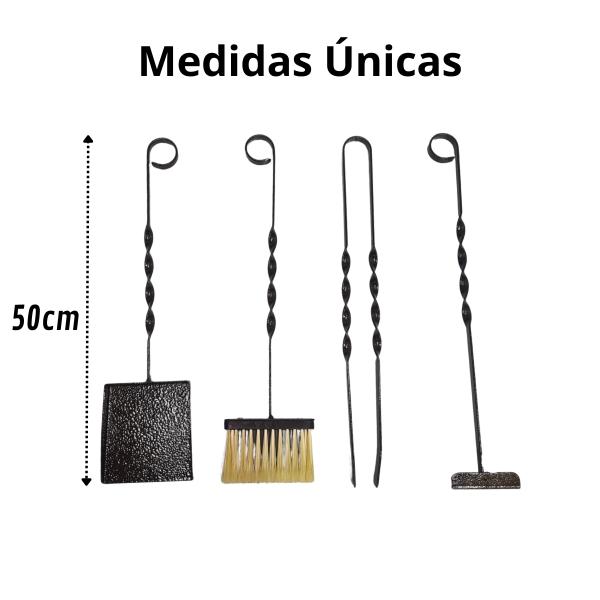 KIT LAREIRA TORCIDO COM SUPORTE MAIS PORTA LENHA OURO ENVELHECIDO 0