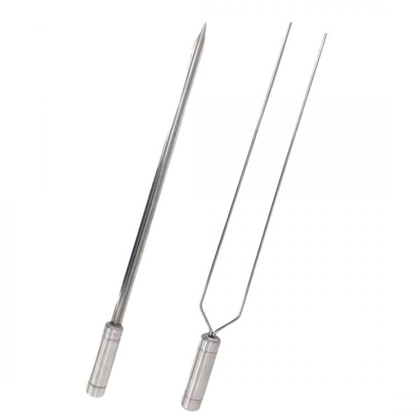 ESPETOS PARA CHURRASCO INOX DUPLO E ESPADA LAMINA 60CM 0