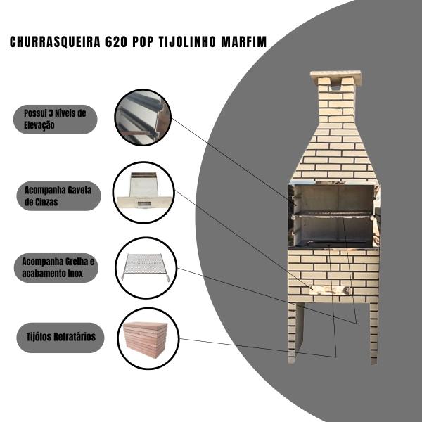 CHURRASQUEIRA TIJOLINHO 620 MARFIM