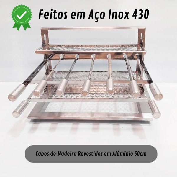 BRASEIRO + SUPORTE FLUTUANTE 740 INOX 430 74