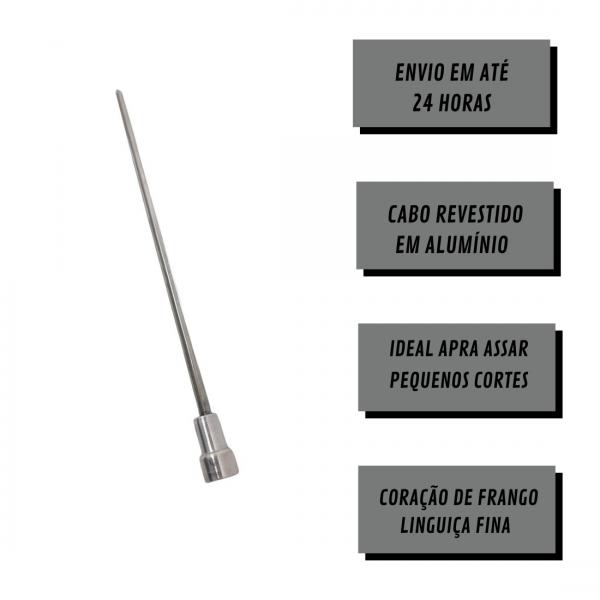 ESPETO PARA CORAÇÃO DE FRANGO 300 MM INOX 30mm