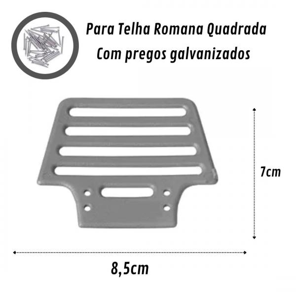 PASSARINHEIRA ROMANA QUADRADA CINZA 50 PECAS + PREGOS 0