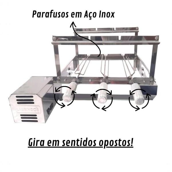 GIRATORIO 3 ESPETO CURTO ESQUERDO INOX C