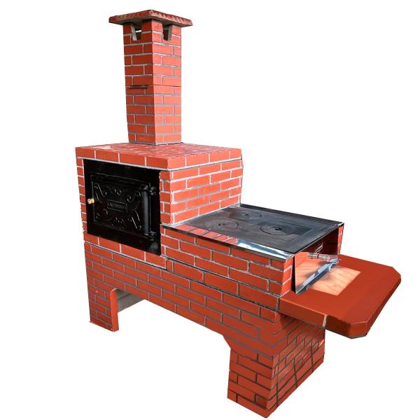 FOGAO COM FORNO TIJOLINHO VERMELHA CERAMICA 143x66