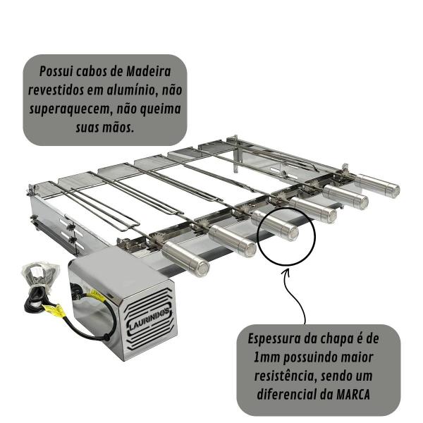 GIRATORIO BAIXO 6 ESPETO CURTO DIREITO INOX C