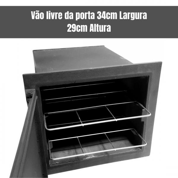 FORNO FERRO ACO CARBONO PEQUENO CHAPA 2 MM PRETO 42x37