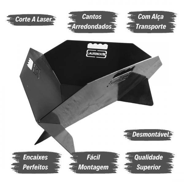 LAREIRA ACO CARBONO EXTERNA TRIANGULAR aço bruto 52X52X5X22