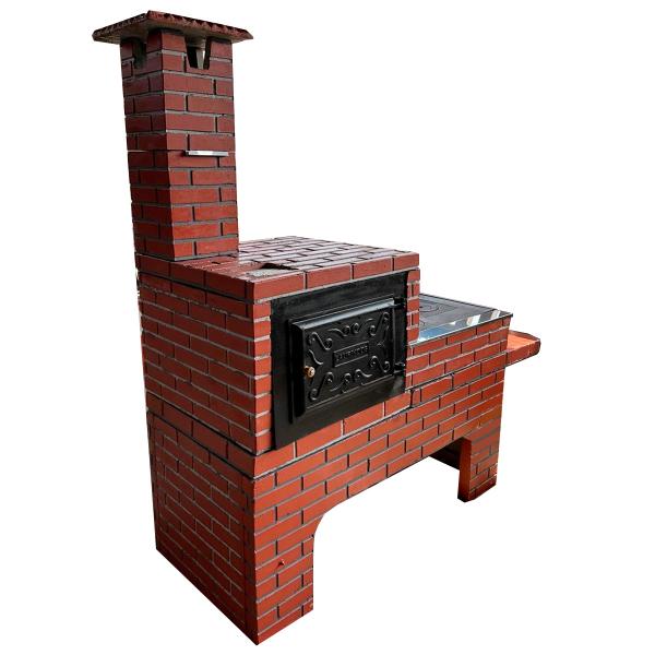 FOGAO COM FORNO TIJOLINHO VERMELHA CERAMICA 143x66