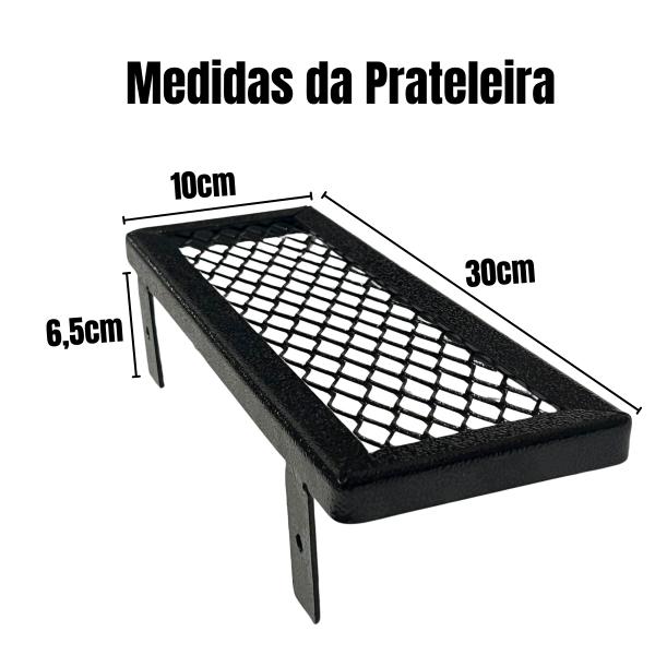 PRATELEIRA GRADE PEQUENA PRETO 30X10