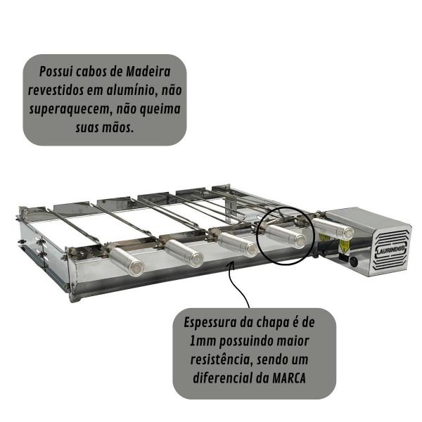 GIRATORIO BAIXO 5 ESPETO CURTO DIREITO INOX C